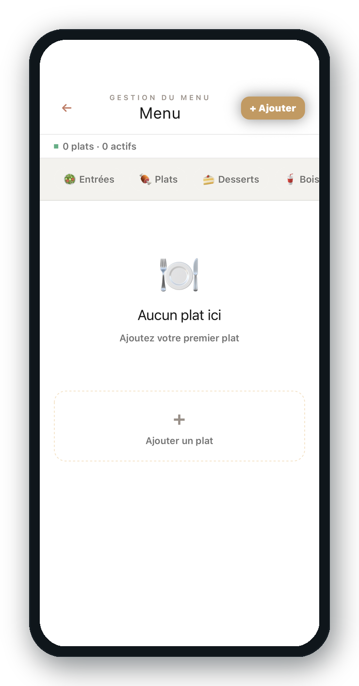Gestion du menu Mida